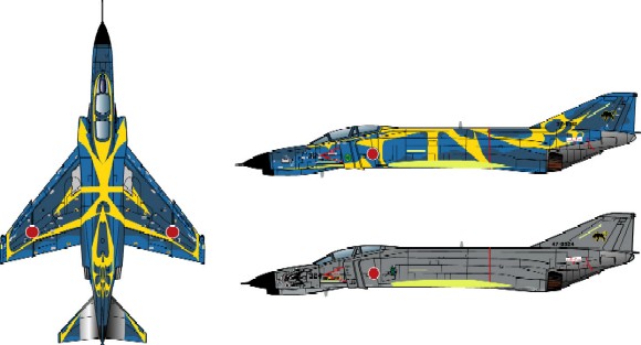 1/144　航空自衛隊F-4EJ改 第3航空団創設50周年記念塗装機 ２機セット