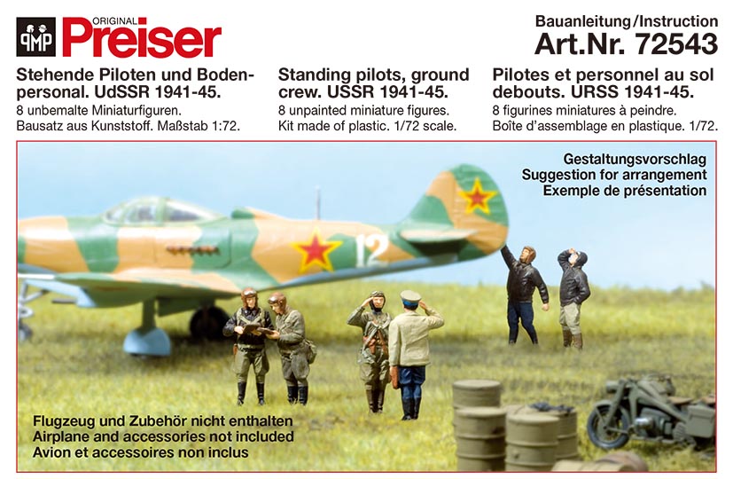 【予約する】　1/72　ソ連軍パイロット＆地上整備兵6体1941-45