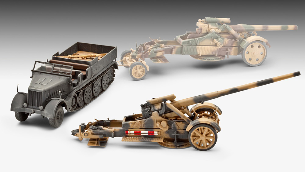 【予約する】　1/72　Sd.Kfz.9「ファモ」＆21cm迫撃砲/17cmキャノン砲