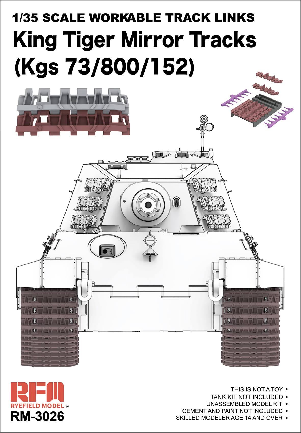 【予約する】　1/35 キングタイガー 可動式履帯 (ミラータイプ) - ウインドウを閉じる