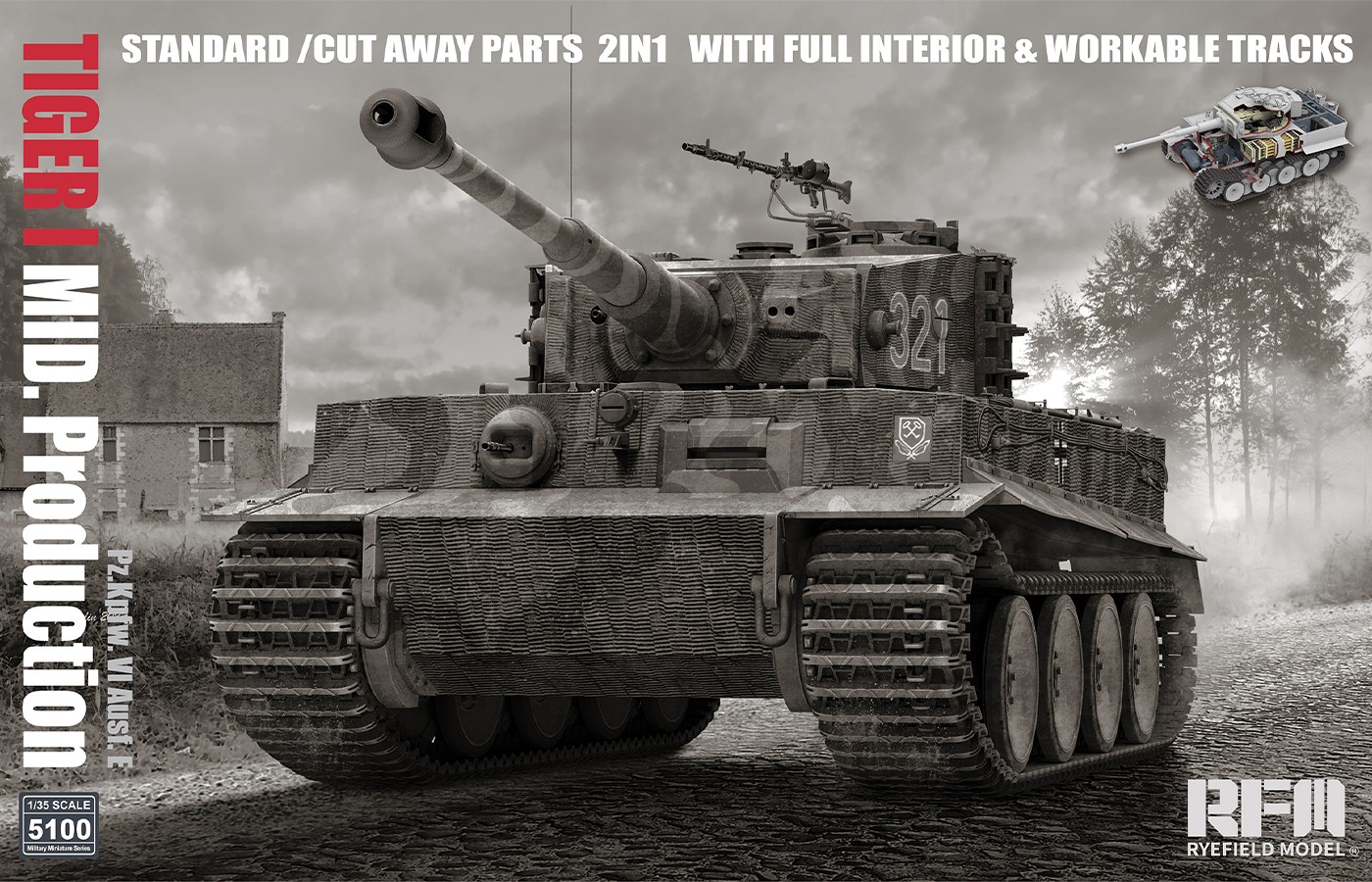 1/35 タイガーⅠ 重戦車 中期型 w/フルインテリア - ウインドウを閉じる