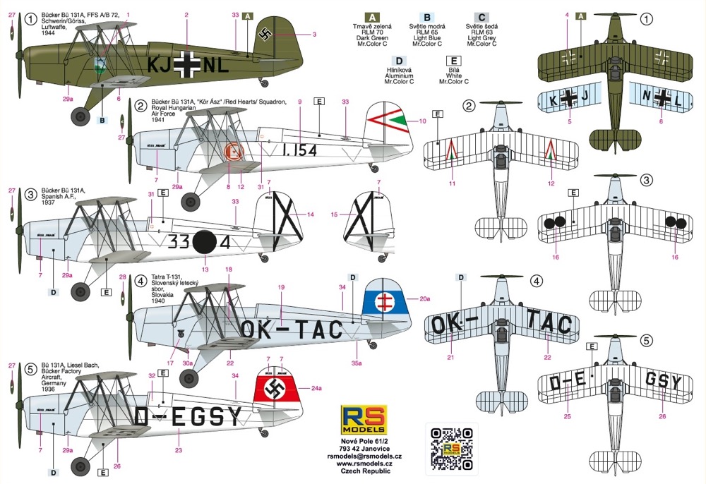 1/48　ビュッカー 131A “ドイツ 1936”