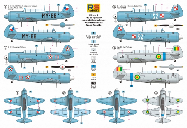 1/72 Yak-11/C-11 「ムース」 （チェコスロバキア、ハンガリー、ポーランド、マリ） - ウインドウを閉じる