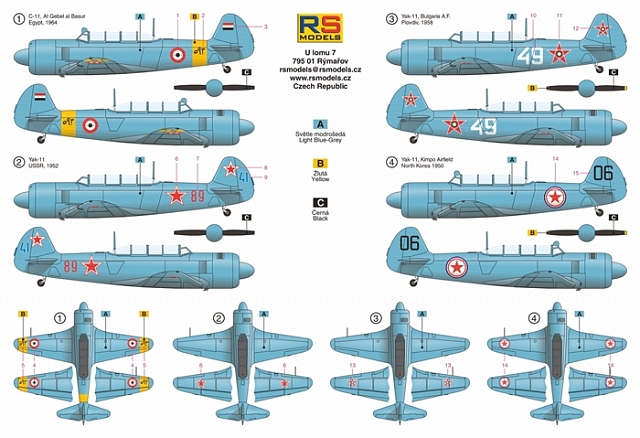 1/72　Yak-11/ C-11 ‟ムース” （エジプト,ソ連,ブルガリア,北朝鮮）