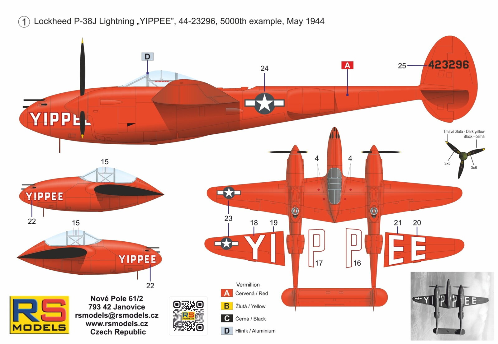 1/72　ロッキード P-38J-20 ライトニング "Yippee" 限定品