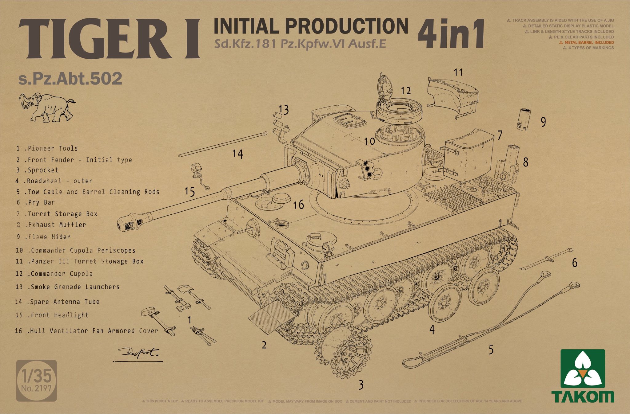 【予約する】　1/35 タイガーⅠ 極初期型 ｢4 in 1｣