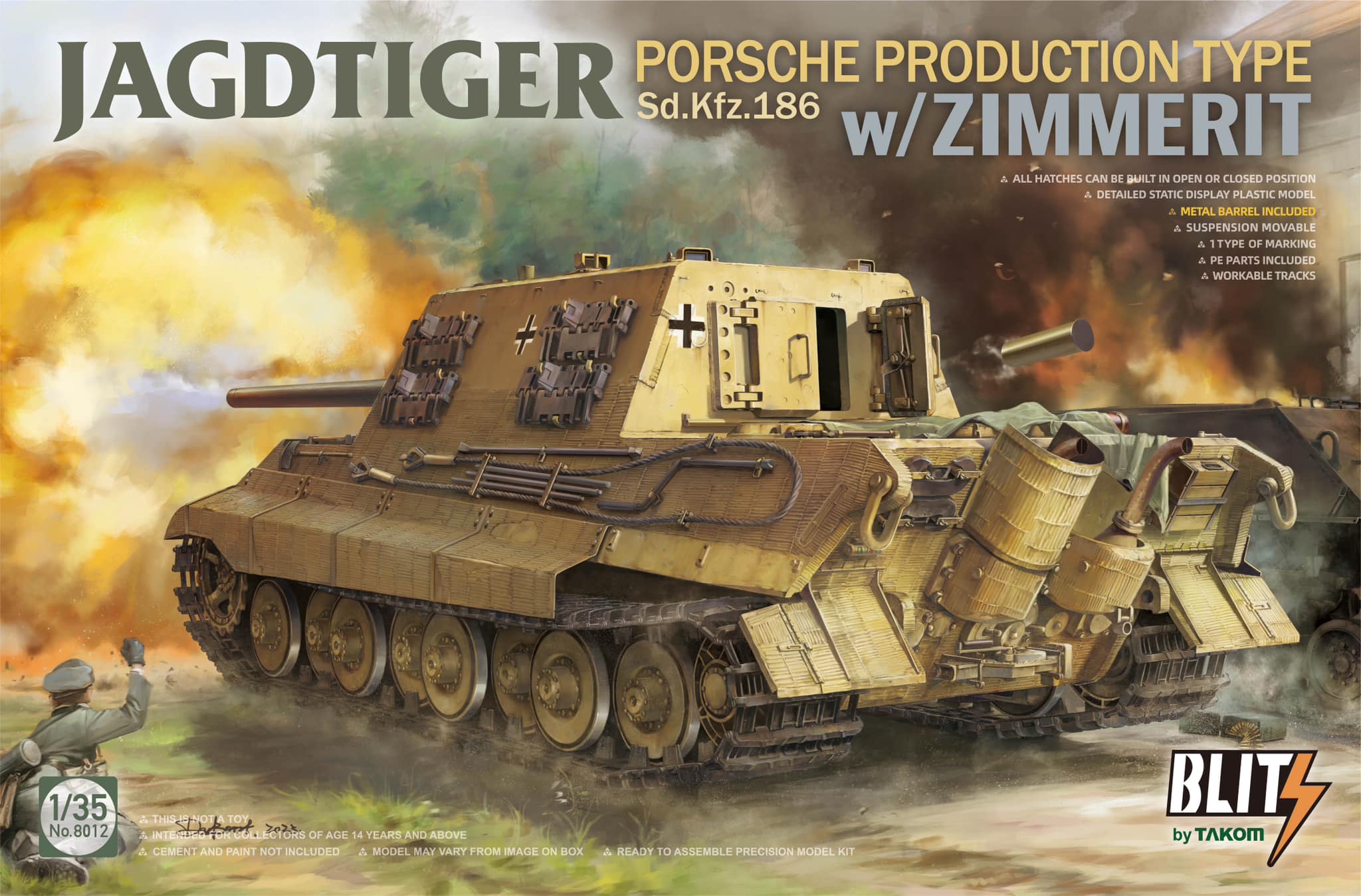 【予約する】　1/35 ヤークトティーガー Sd.Kfz.186 ポルシェ生産タイプw/ツィンメリットコーティング - ウインドウを閉じる