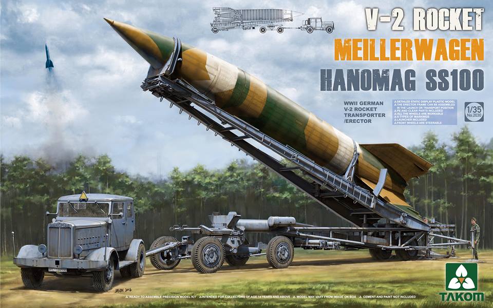 1/35 WWII ドイツ V2ロケット+ロケット運搬/発射台兼用車「メイラーワーゲン」 + ハノマ-グ SS100トラクター - ウインドウを閉じる