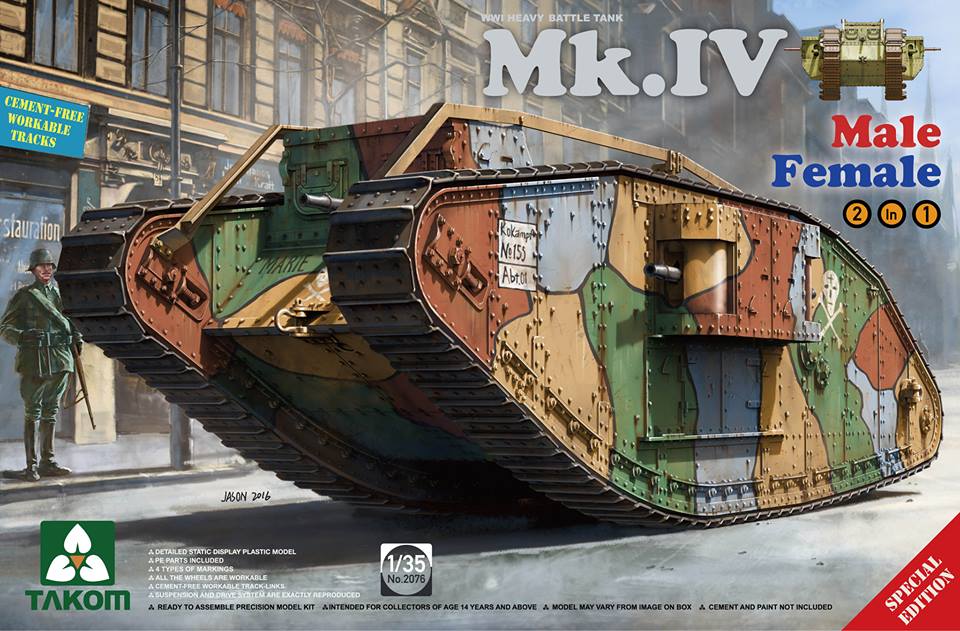 1/35 WWI 重戦車 Mk.IV「 2 in 1 」 （メールとフィメール再現可）