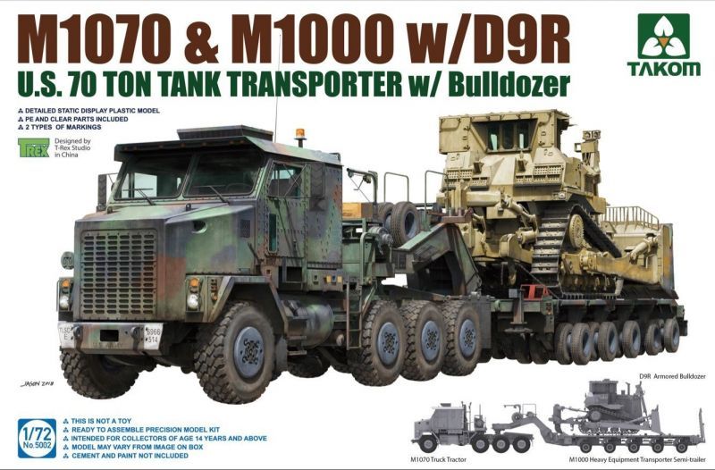 1/72 M1070 & M1000 70トン 戦車運搬車w/D9Rブルドーザー