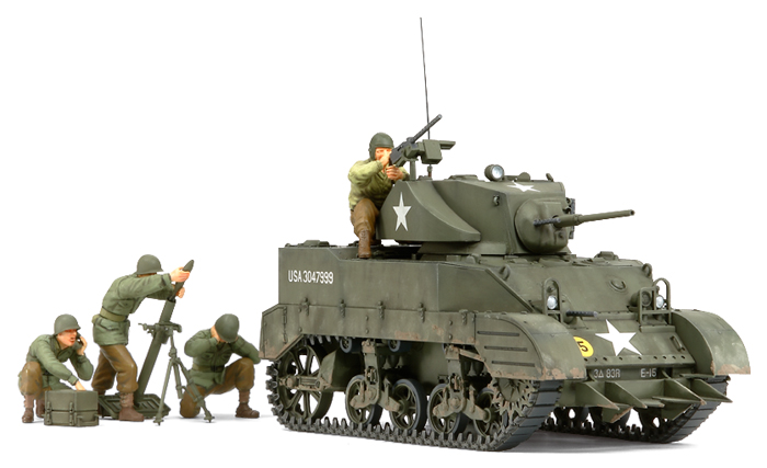1/35 アメリカ軽戦車M5A1ヘッジホッグ 追撃作戦セット（人形4体付き）