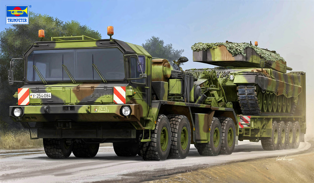 【予約する】　1/35 ファウン SLT 50 "エレファント" 戦車運搬車 w/SaAnh 52t セミトレーラー　