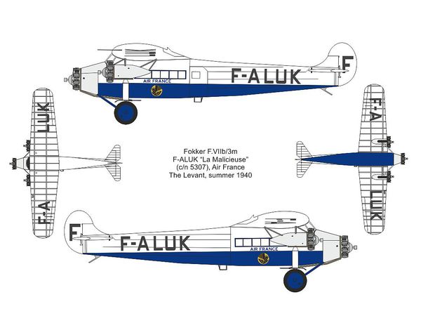 【予約する】　1/72 フォッカー F.Ⅶb/3mエールフランス