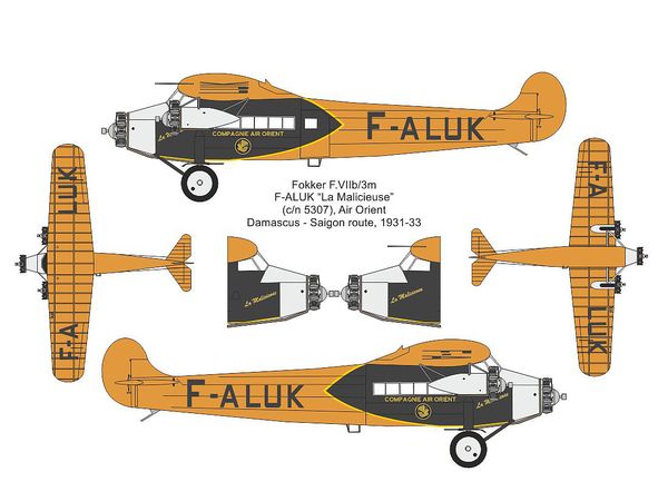 【予約する】　1/72 フォッカー F.Ⅶb/3mエールフランス