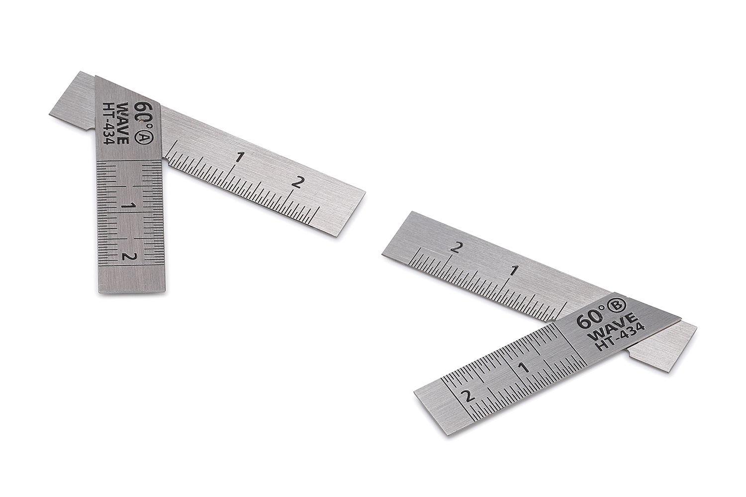 HGステンレスT定規【ショートタイプ】2枚組／60°