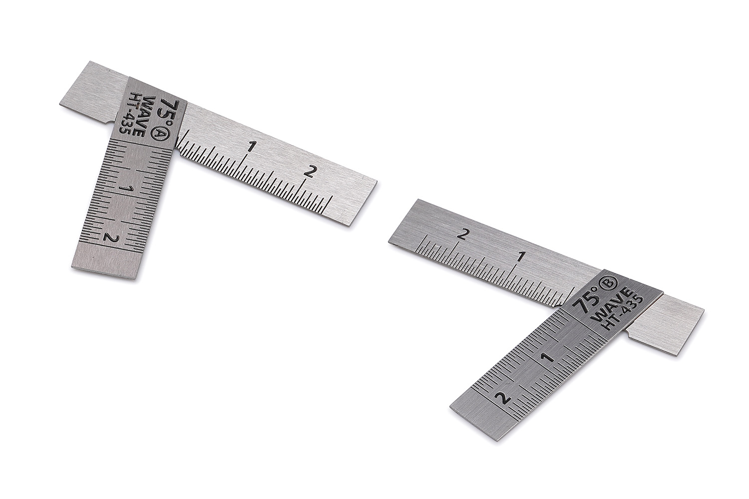 HGステンレスT定規【ショートタイプ】2枚組／75°