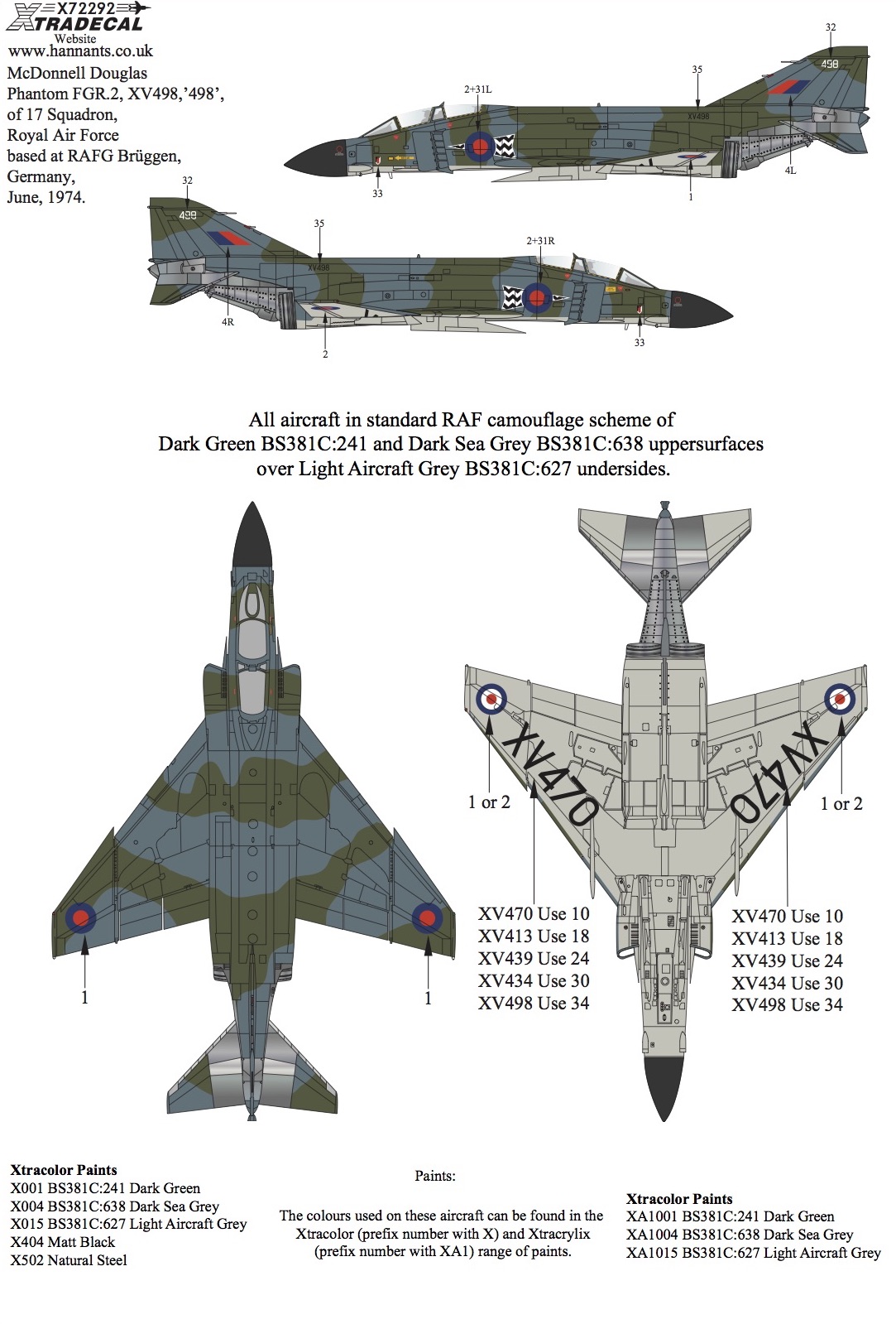 1/72　McDonnell-Douglas FGR.2 Phantom Pt.3 (5) XV413/Z 92 Sqn RAF - ウインドウを閉じる