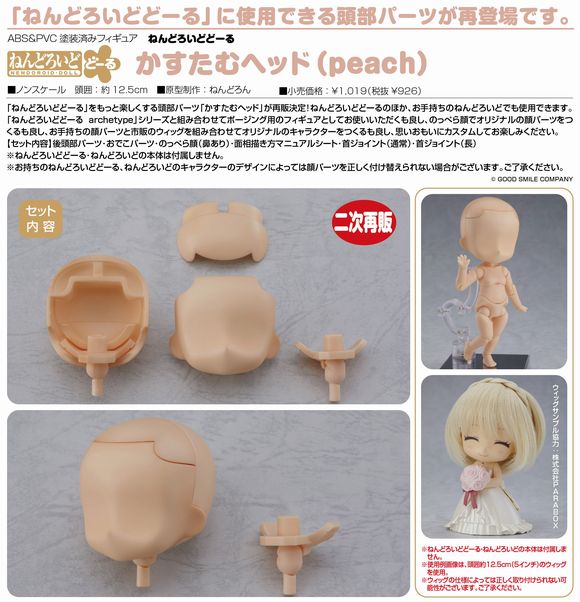 ねんどろいどどーる かすたむヘッド（peach/ぴーち）2次再販