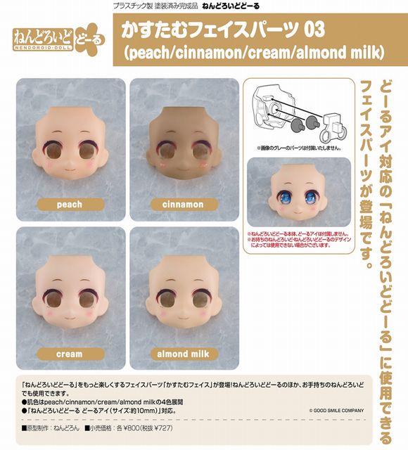 ねんどろいどどーる かすたむフェイスパーツ 03（almond milk